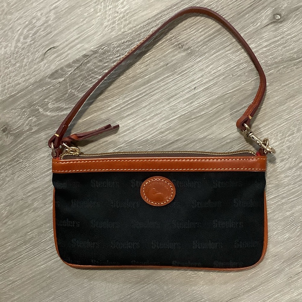 Dooney & Bourke Pittsburgh Steelers Black and Brown Wristlet